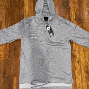 New Gray Hooded Men's Shirt Sz:XL